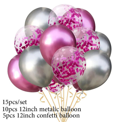 12-Inch Thick Metallic Sequin Balloon Set for Parties