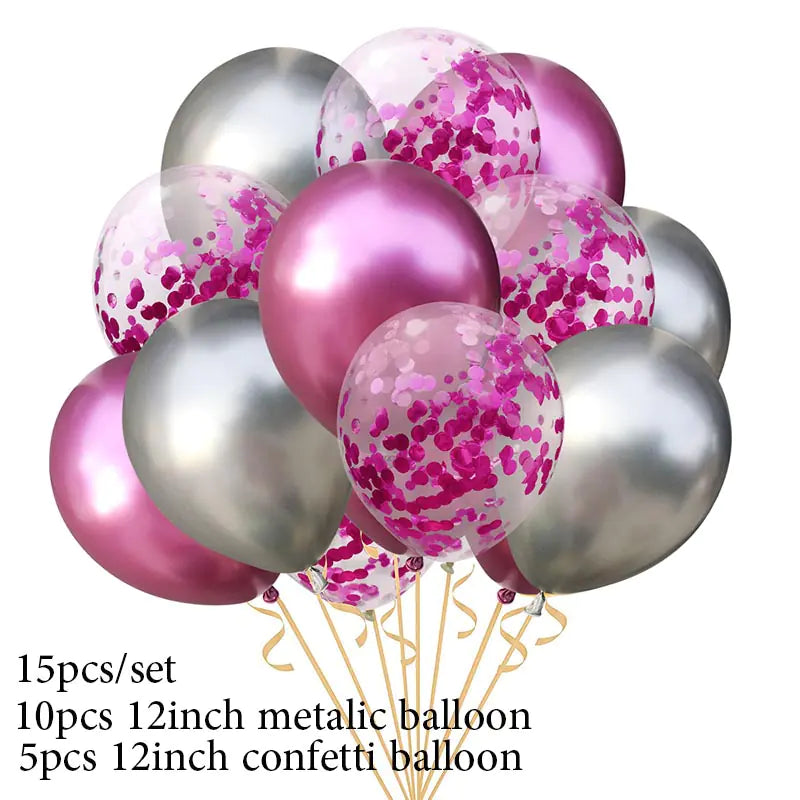 12-Inch Thick Metallic Sequin Balloon Set for Parties