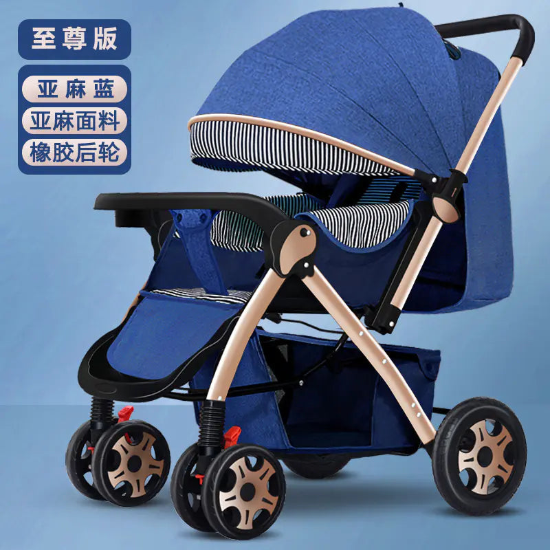 Lightweight Convertible Baby Stroller with One-Click Fold