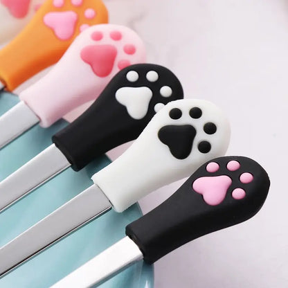 Cute Cat Paw Stainless Steel Coffee Spoon Set (1 Unit)