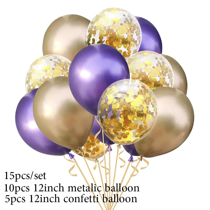 12-Inch Thick Metallic Sequin Balloon Set for Parties