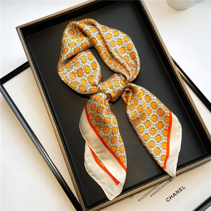 Luxury Floral Letter Scarf 70cm Silk for Professionals
