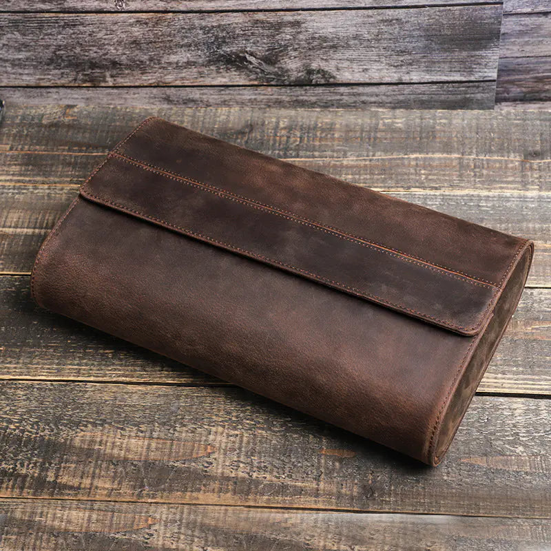 Vintage Crazy Horse Leather Watch Storage Box (8 Slots)