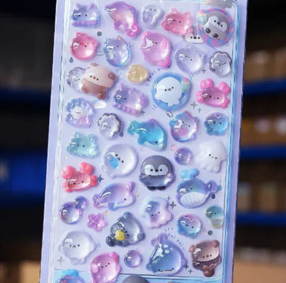 Cartoon 3D Relief Stickers