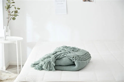 Solid Color Knitted Office Nap Blanket for Export