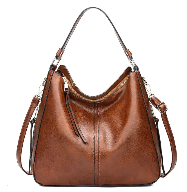 Hobos Zipper Bucket Bag with Adjustable Shoulder Strap – Large Capacity Messenger Handbag for Women