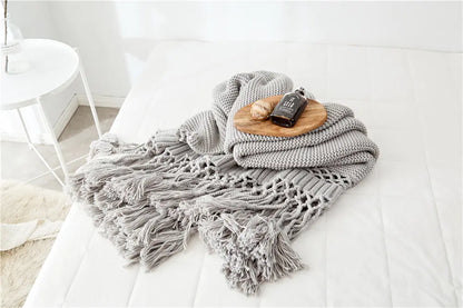 Solid Color Knitted Office Nap Blanket for Export