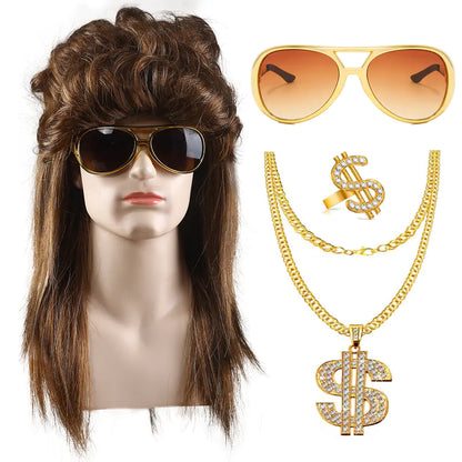 80s Punk Cosplay Tiger King Wig Hat for Men