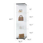 Glass Display Cabinet 4 With Gantry, Floor-to-ceiling Rare Bookshelf, Suitable For Living Room, Bedroom, Office