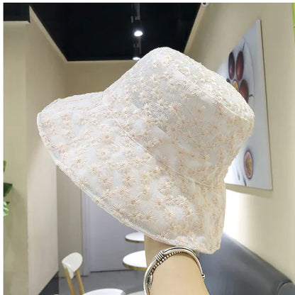 Daisy Embroidered Fisherman's Hat for Women