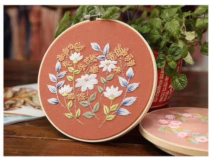 DIY 3D Ribbon Embroidery Floral Craft Kit