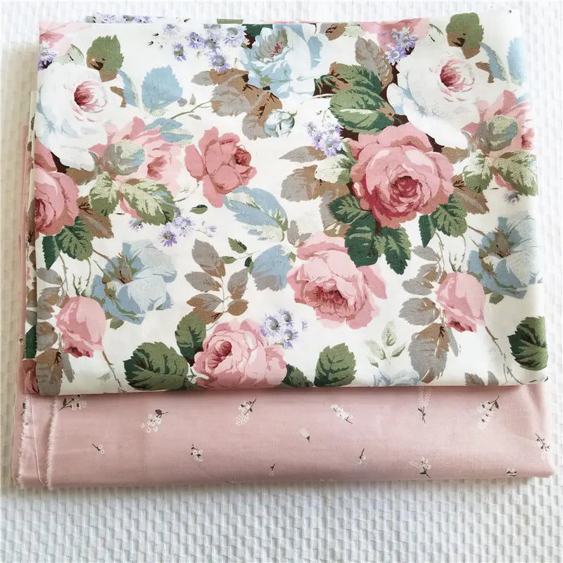 Pastoral Floral Twill Cotton Fabric for DIY Weaving