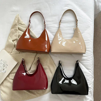 Casual Patent Leather Fashion Handbag