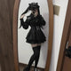  Black shirt + black skirt