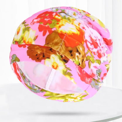 Pleated Swim Cap for Adults - Cute Print & Solid Color