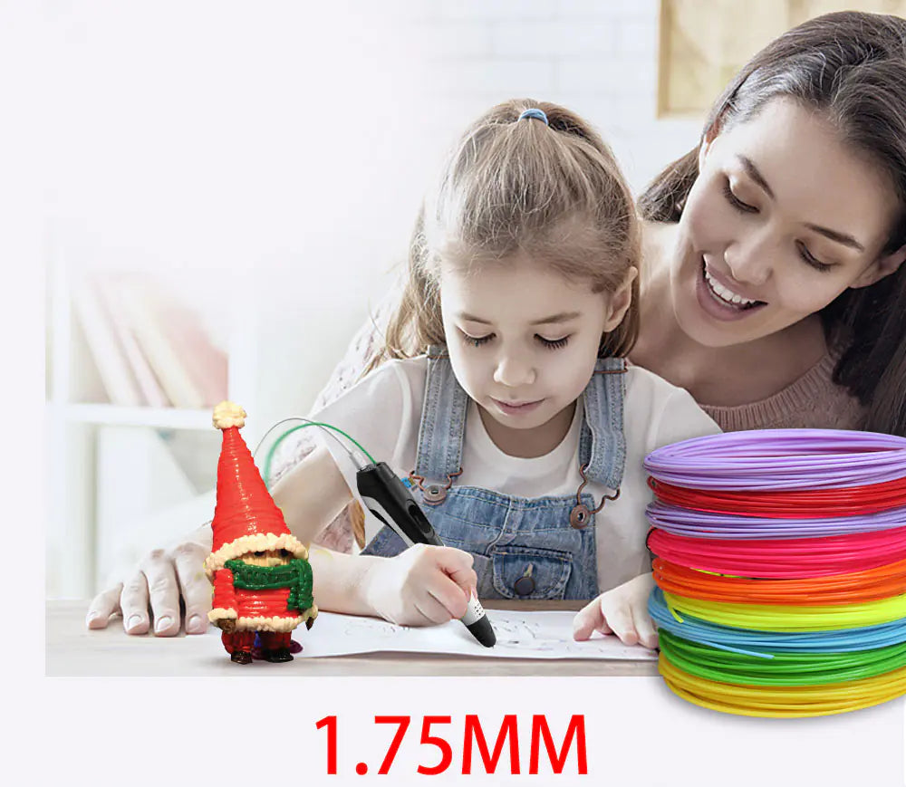 3D Printing Pen with 10 Color PCL Filaments for Kids