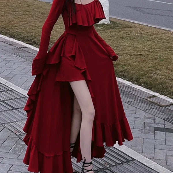 2025 Japanese Sweet Lolita Kawaii Dress Women Spring Printed Bow Fake Two Piece Dress Female Korea Style Design Party Clothing