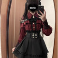 k Academia Sweet Heart Encounter JK orm Two-piece Set Spring Autumn Japanese Sle Girl k oulder Exposure irt p...
