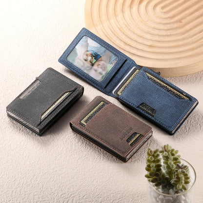 Men's Denim Grain Card Wallet