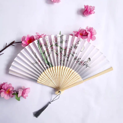 Traditional Chinese Women's Folding Bamboo Silk Fan