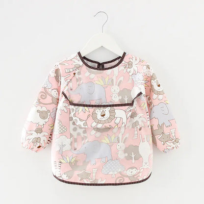 Waterproof Long Sleeve Kids Smock Apron for Eating