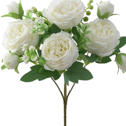 Artificial Peony and Rose Bouquet for Home Decor