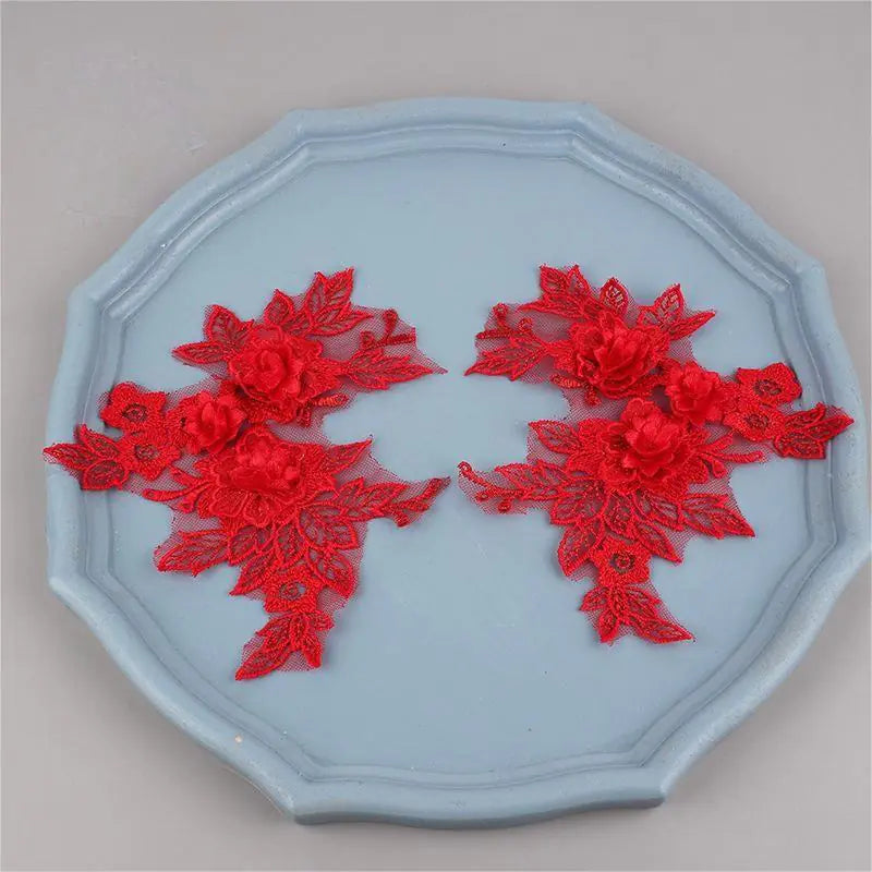 Colorful 3D Lace Applique Flower Patch for Clothing