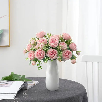 Artificial Peony and Rose Bouquet for Home Decor