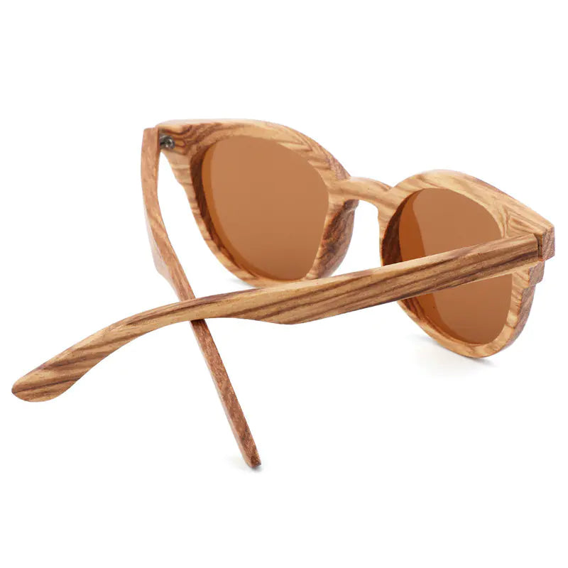 2K Women's Handmade Cat Eye Bamboo Sunglasses