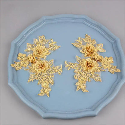 Colorful 3D Lace Applique Flower Patch for Clothing