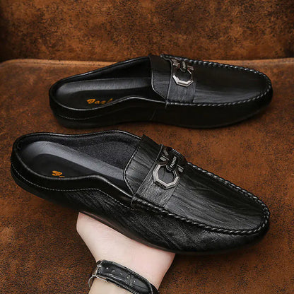 Men's Half-Wrapped Slip-On Closed Toe Leather Loafers