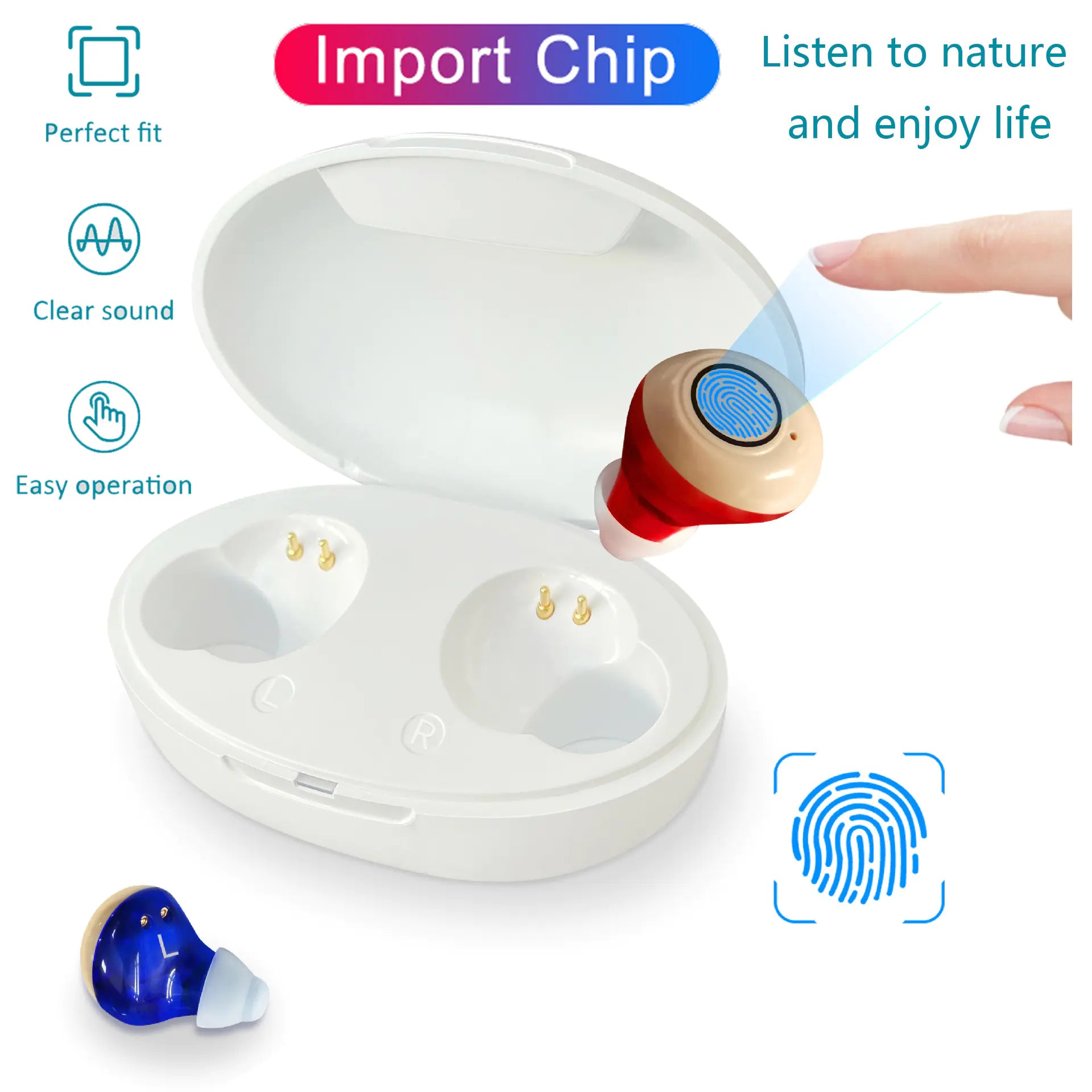 TWS Magnetic Smart Hearing Aids with One-Key Operation