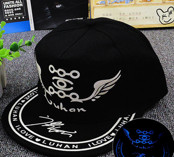 Glow-in-the-Dark Lettering Baseball Cap for Hip Hop