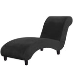 H.VERSAILTEX Chaise Lounge Cover Velvet Chaise Lounge Couch Cover High Stretch Chaise Slipcover Luxury Lounge Chair Cover for Living Room Soft Furniture Protector for Dog Machine Washable Black