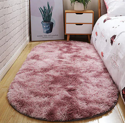 Bubble Kiss Oval Thick Plush Carpet for Home Decor