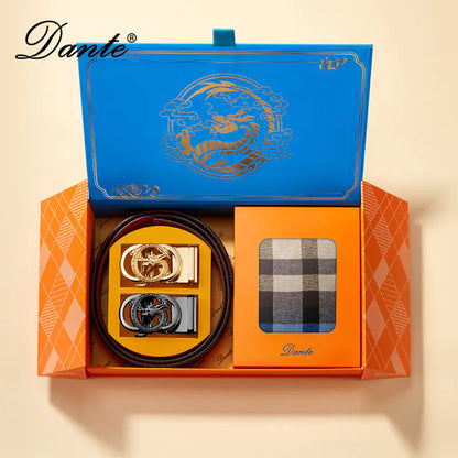 Luxury Gift Set: Men's Scarf & Double Buckle Belt