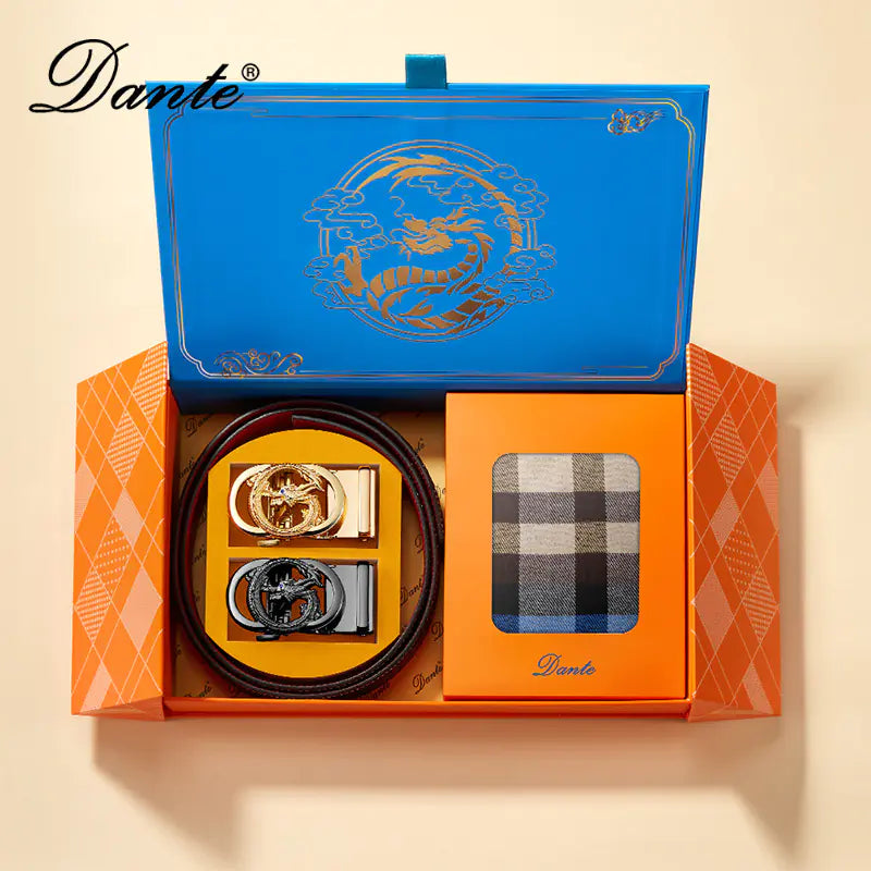 Luxury Gift Set: Men's Scarf & Double Buckle Belt