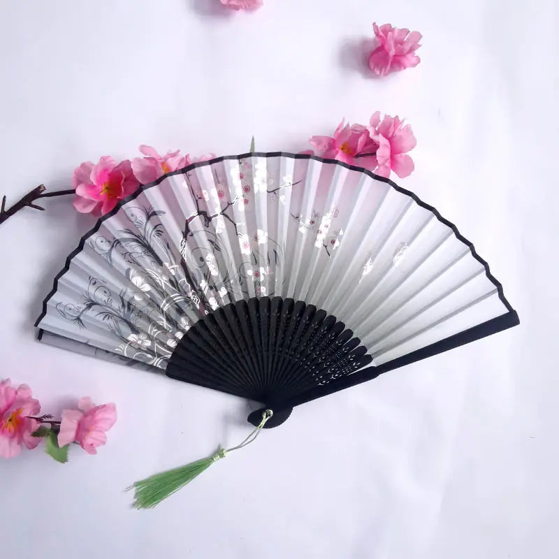 Traditional Chinese Women's Folding Bamboo Silk Fan