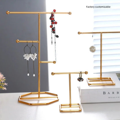 Creative Iron Jewelry Display Stand for Rings and Necklaces
