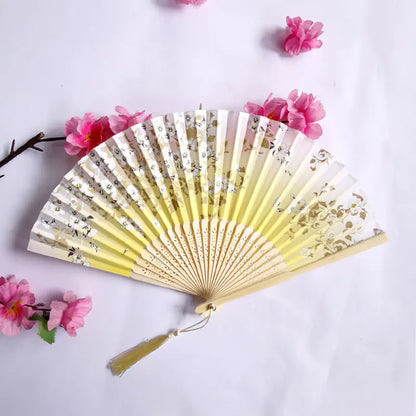 Traditional Chinese Women's Folding Bamboo Silk Fan