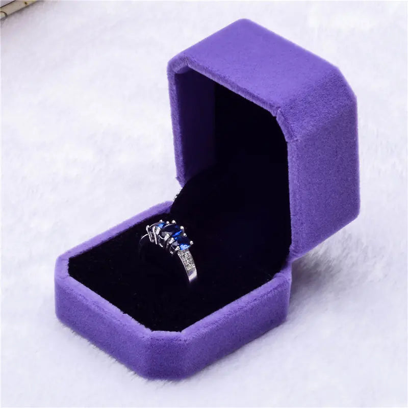 Pink Velvet Jewelry Box for Rings and Accessories