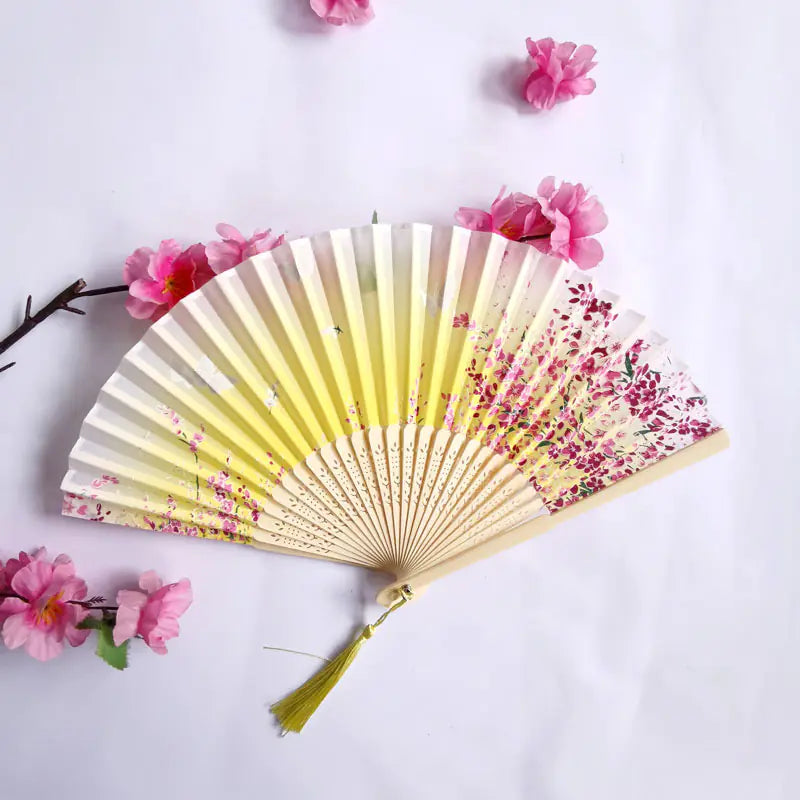 Traditional Chinese Women's Folding Bamboo Silk Fan