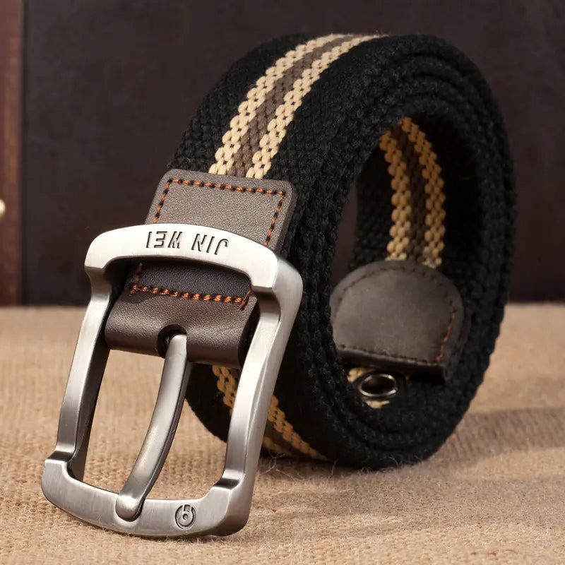 Men's Canvas Belt with Adjustable Length for Outdoor Use