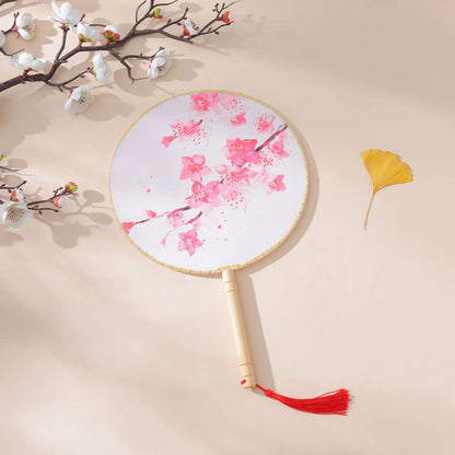 Personalized Embroidered Round Fan Custom Design