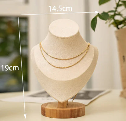 Velvet Necklace Display Stand for Jewelry Showcases