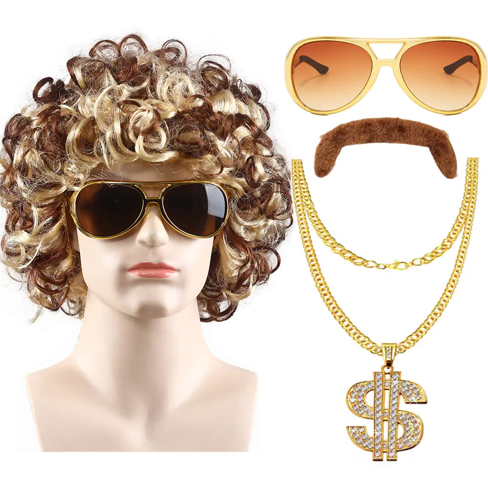 80s Punk Cosplay Tiger King Wig Hat for Men