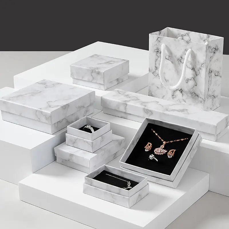 Black Leather Jewelry Gift Boxes for Rings, Necklaces, and More