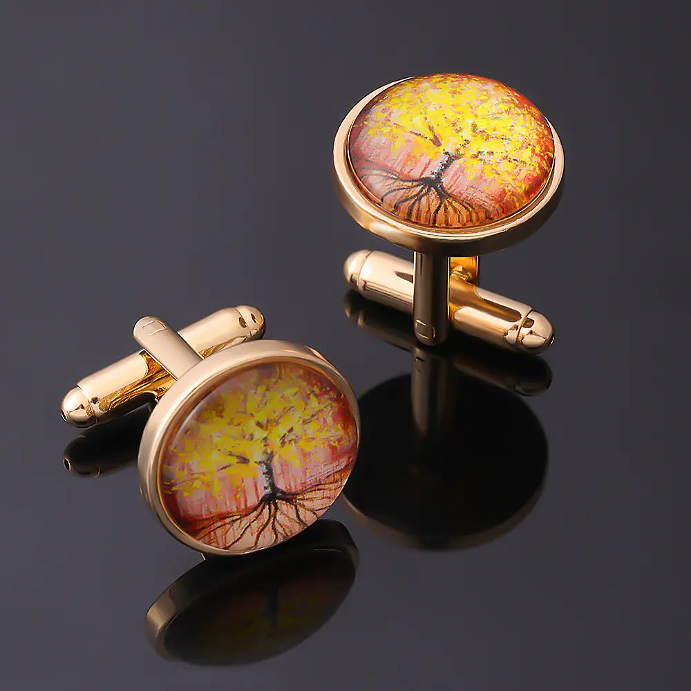 Men's Vintage Tree of Life Gemstone Cufflinks (Wholesale)