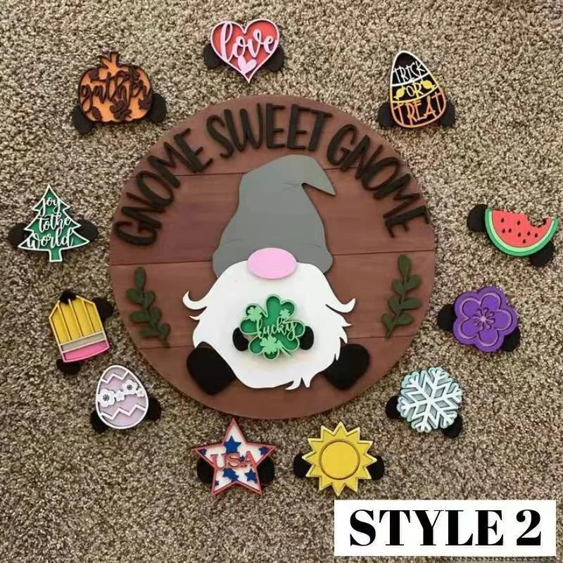 Creative Wooden Plaque with Replaceable Designs