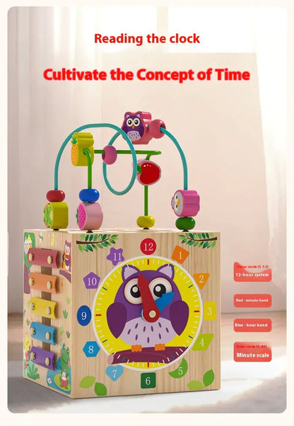 Wooden Multifunctional Puzzle Beads Treasure Box for Kids